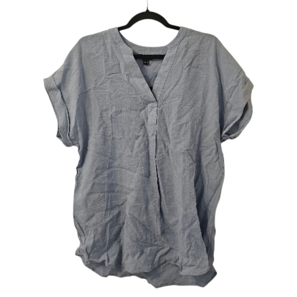Blue Rachel Rachel Roy Women's Short Sleeve V-Neck Tunic Top